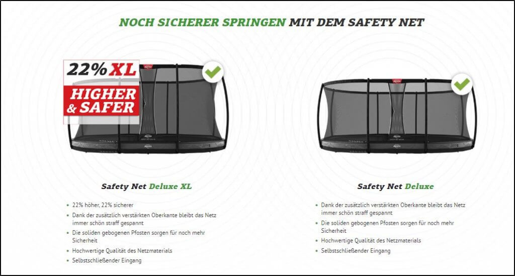 Sicherheitsnetz XL - BERG Net Deluxe XL kaufen auf trampolin-profi.de