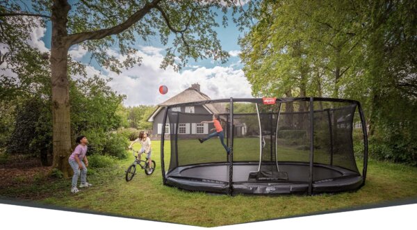 Gartentrampoline für den Bodeneinbau - gerne auch mit Fangnetz - Beratung bei trampolin-profi.de