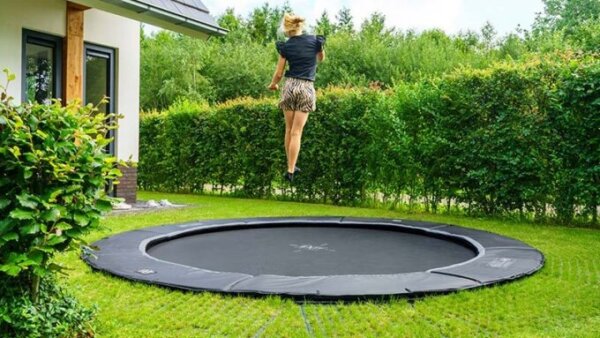 EXIT Trampolin Dynamic Ground Level rund mit Netz oder Fallschutz - trampolin-profi.de