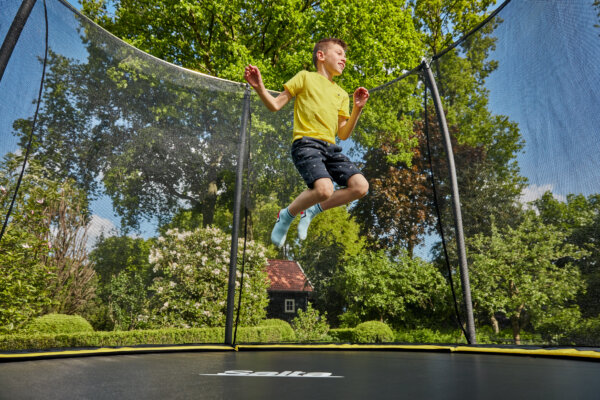 SALTA Trampolin Comfort Edition 153 x 214 cm schwarz + Netz + Leiter + Abdeckplane - TOP ANGEBOT - trampolin-profi.de