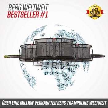BERG Trampolin Elite Ø 430 cm Inground grau + Netz Deluxe