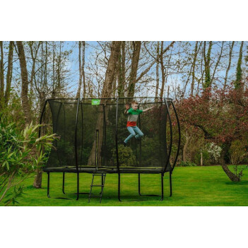 EXIT Trampolin Silhouette Rechteckig + Sicherheitsnetz 214 x 153 cm grün