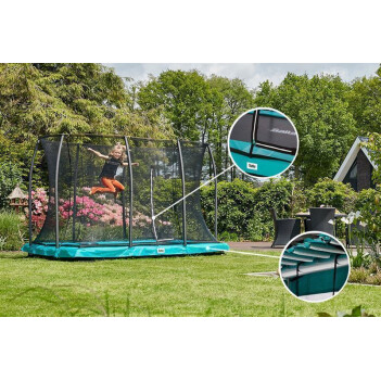 SALTA Trampolin Comfort Edition Ground 305 x 214 cm grün + Netz