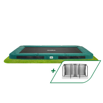 SALTA Trampolin Premium Ground 305 x 214 cm grün + Netz