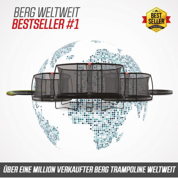 BERG Trampolin Ultim Champion 500 x 300 cm FlatGround Sports schwarz + AeroWall