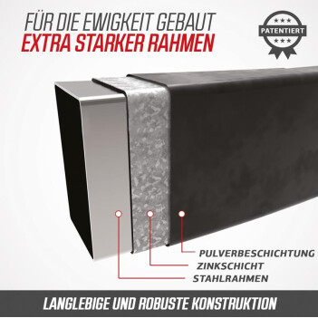 BERG Trampolin Ultim Champion 500 x 300 cm grau Netz Deluxe XL + Leiter