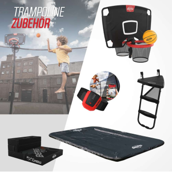 BERG Trampolin Ultim Champion 500 x 300 cm FlatGround grau + Netz Deluxe XL