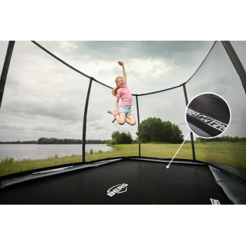 BERG Trampolin Ultim Champion 500 x 300 cm FlatGround grau + Netz Deluxe XL