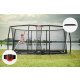 BERG Trampolin Ultim Champion 500 x 300 cm FlatGround grau + Netz Deluxe XL