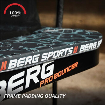 BERG Trampolin Ultim Pro Bouncer 500 x 300 cm grau + Netz Deluxe XL + Leiter
