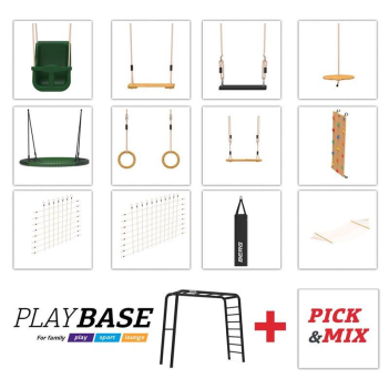 BERG Klettergerüst PlayBase L + Babyschaukel + Nestschaukel