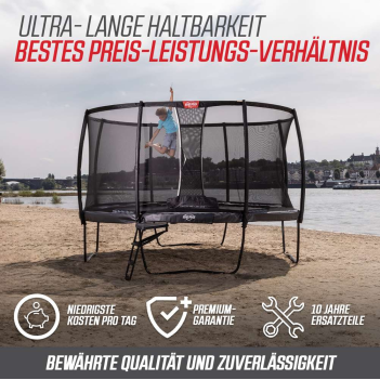 BERG Trampolin Champion Ø 430 cm grau Levels + Netz Deluxe