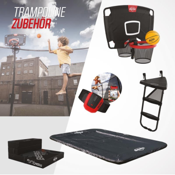 BERG Trampolin Grand Elite 520 x 345 cm Inground grau + Netz Deluxe XL